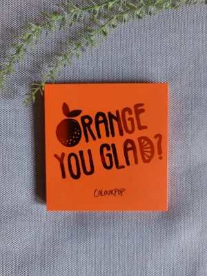 Orange You Glad? ögonskuggspalett - En färgstark ögonskuggspalett från Colourpop med nio nyanser i orangea toner. Paletten innehåller både matta och skimrande skuggor i fyrkantig plastförpackning med spegel. Perfekt för dig som älskar varma, lekfulla färger och vill skapa kreativa ögonlooks.