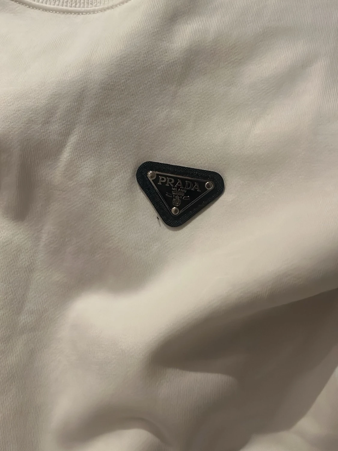 Prada Vit sweatshirt med logga på bröstet - 3