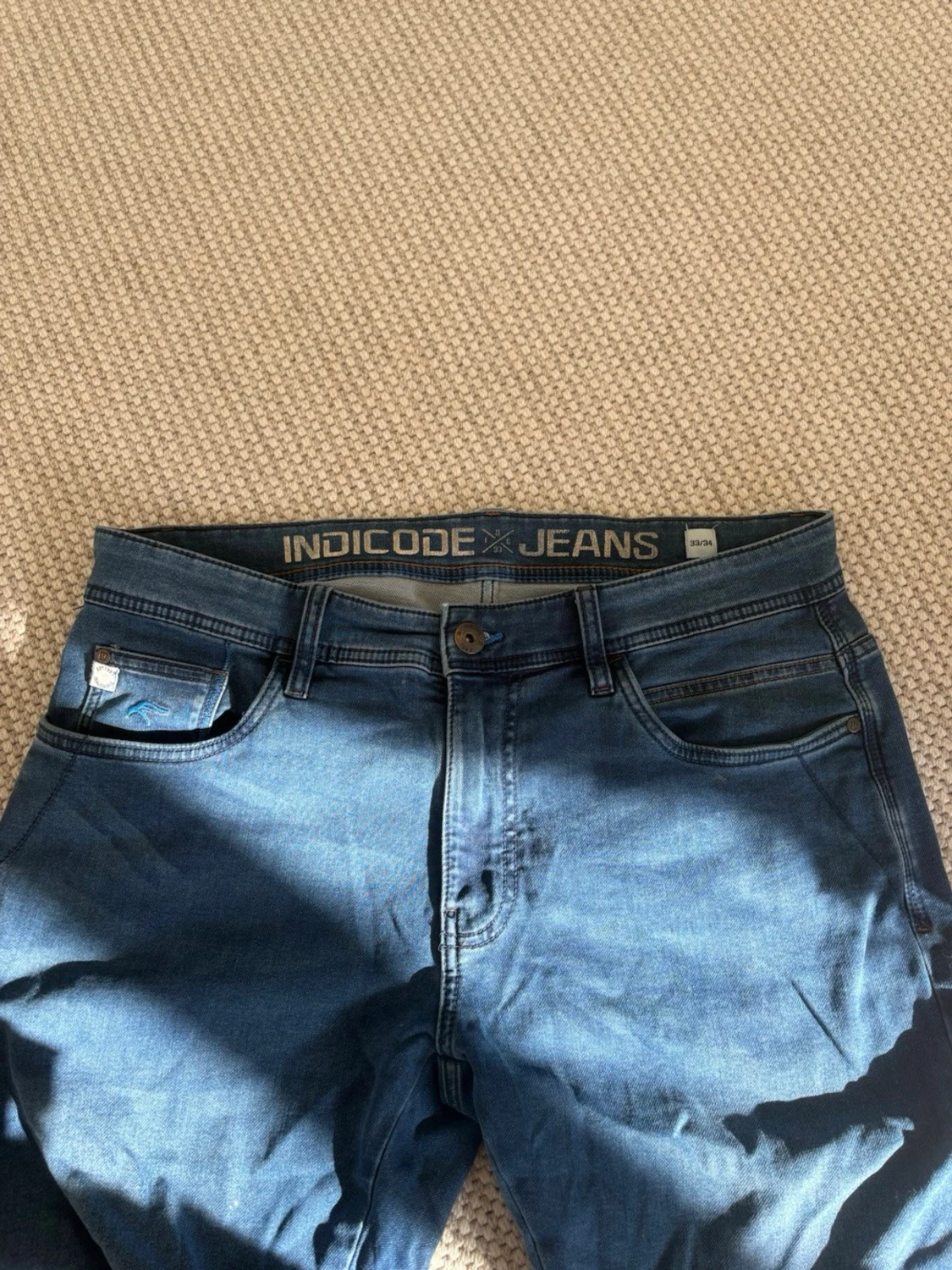 Blåa raka jeans från Indicode - 1