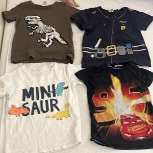 Barn kläder mellan storlek 98-104. 110-116. 122-128 - Jätte fina barn kläder i bra skick dom där kortärmade är storlek 98-104 och 110-116 och byxorna är 120-122 och tjock tröjorna är 122-128 jag säljer allt det här för 150 kr 