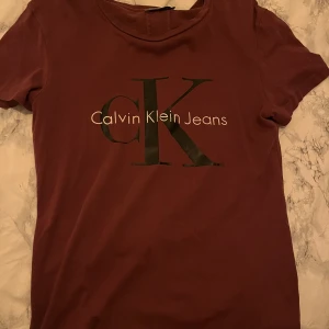 Calvin Klein t-shirt  - En vinröd Calvin Klein T shirt. Trycket är lite lite slitet i mitten men annars fräsch. 