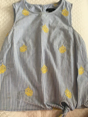 J. crew knytblus med ananas motiv  - Blå och vitrandig top med knytfunktion på ena sidan.  100% bomull  Produkt i bra skick. 