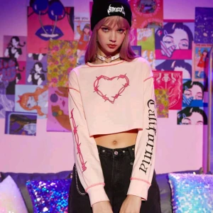 Hjärta enkel sweetshirt💕 - Använd men i bra skick topp dollskill.  Blusen är tunn och luftig😊