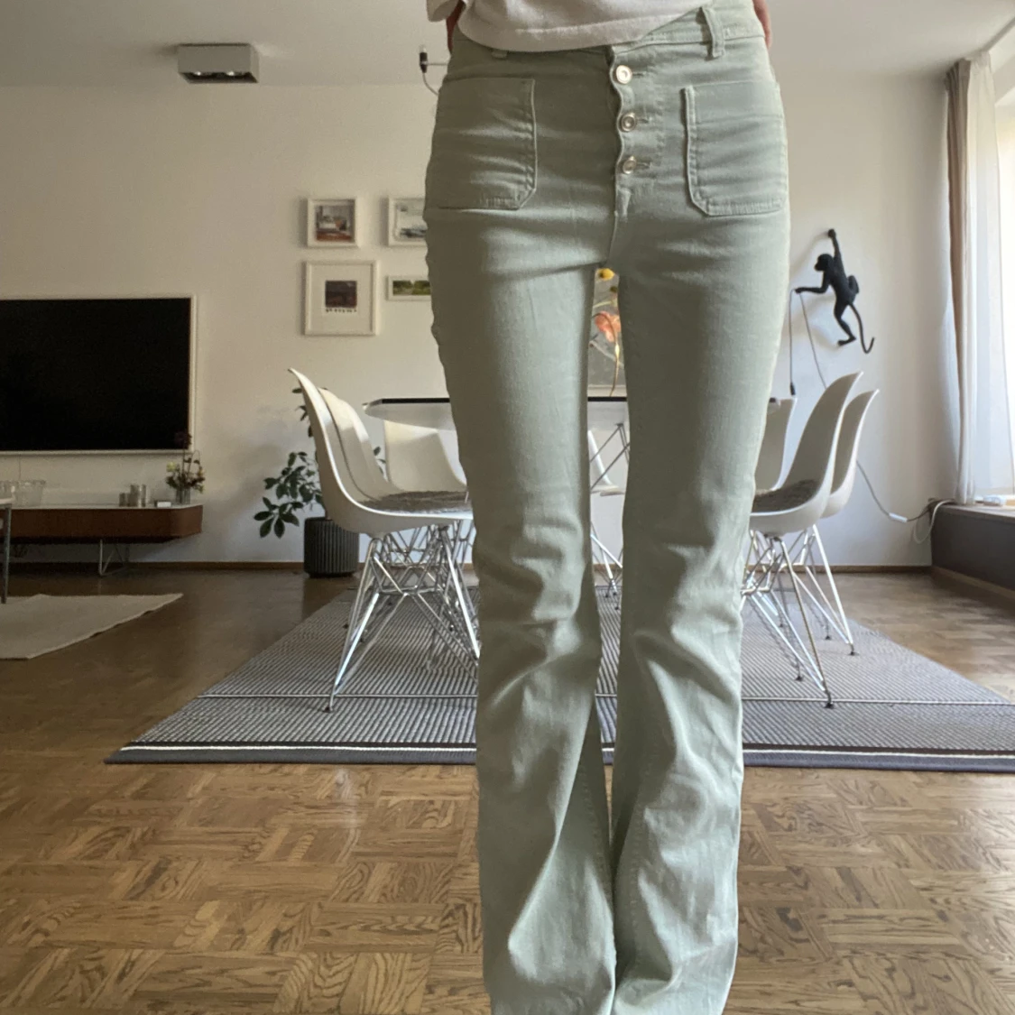 Ljus gröna jeans - 90