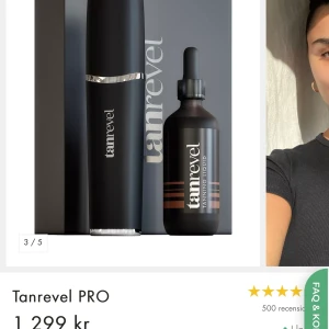 Tanrevel PRO - Helt ny kan man säga, endast använd 2 gånger. Det ingår även runt 80ml av deras original refill och laddare! Köpt ganska nyligen, kan få fram digitalt kvitto om det skulle efterfrågas. Hör av er för bilder och frågor🌸                                                                                                        Nypris: 1299:-