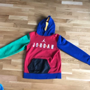 Multicolor hoodie Jordan  - Denna hoodie har blivit för liten för mig, jag gillr den vet inte om du gillar den den är i bra skick och är köpt på zalando