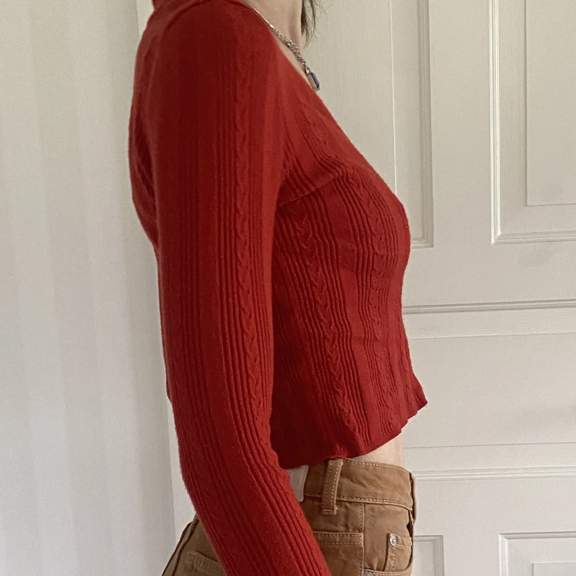 Croppad röd tröja  - 91