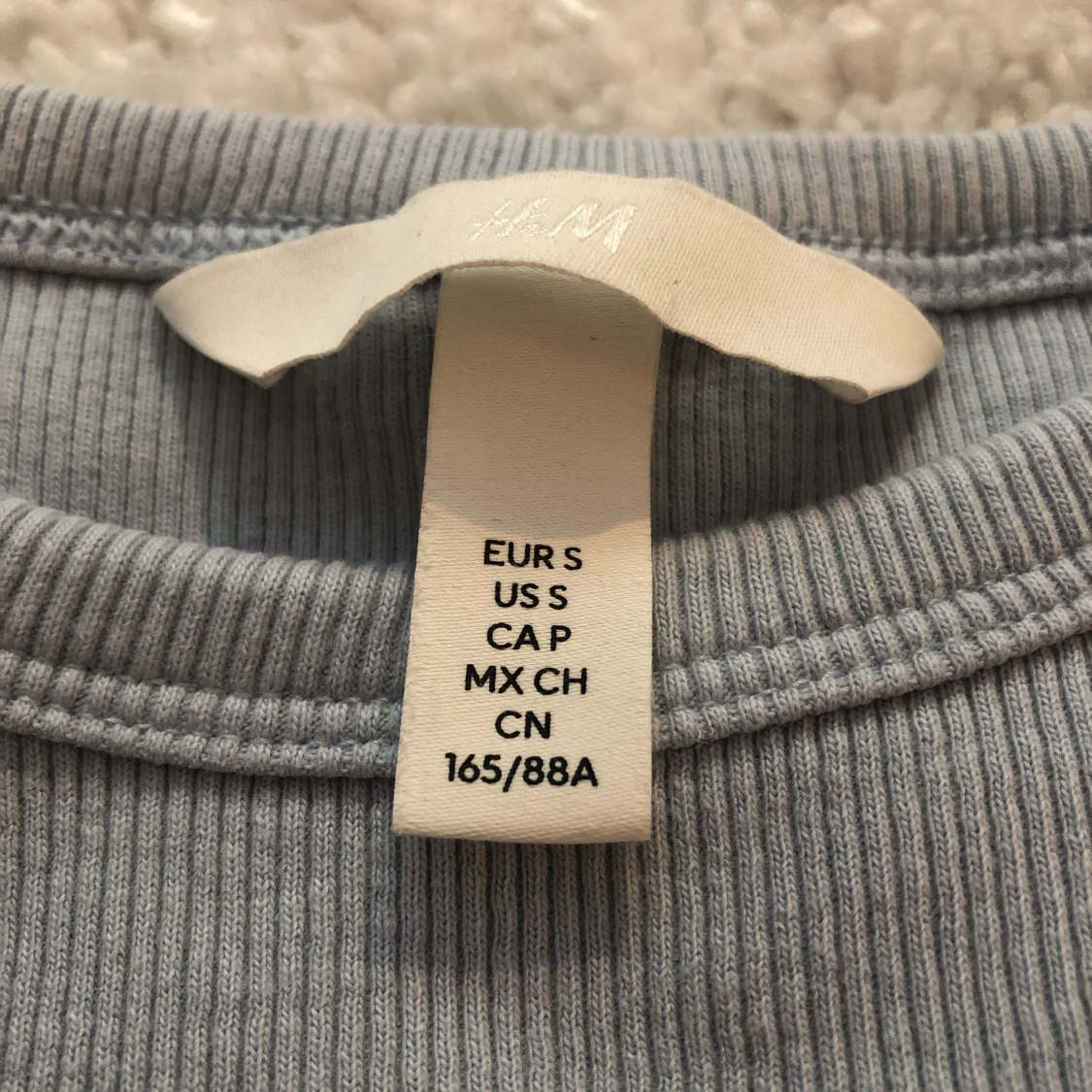 Croppat ljusblå linne - 90