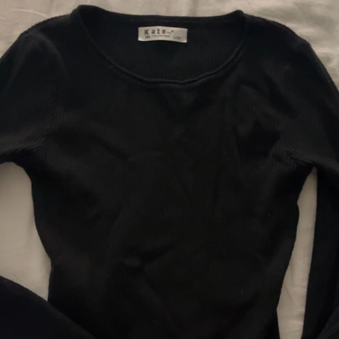 Svart ribbad långärmad 