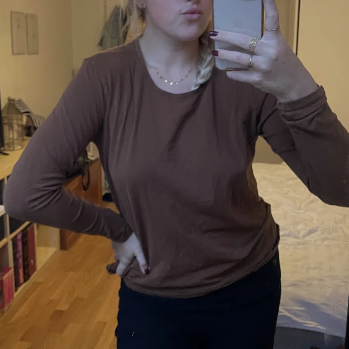 Brun långärmad tröja  - 91