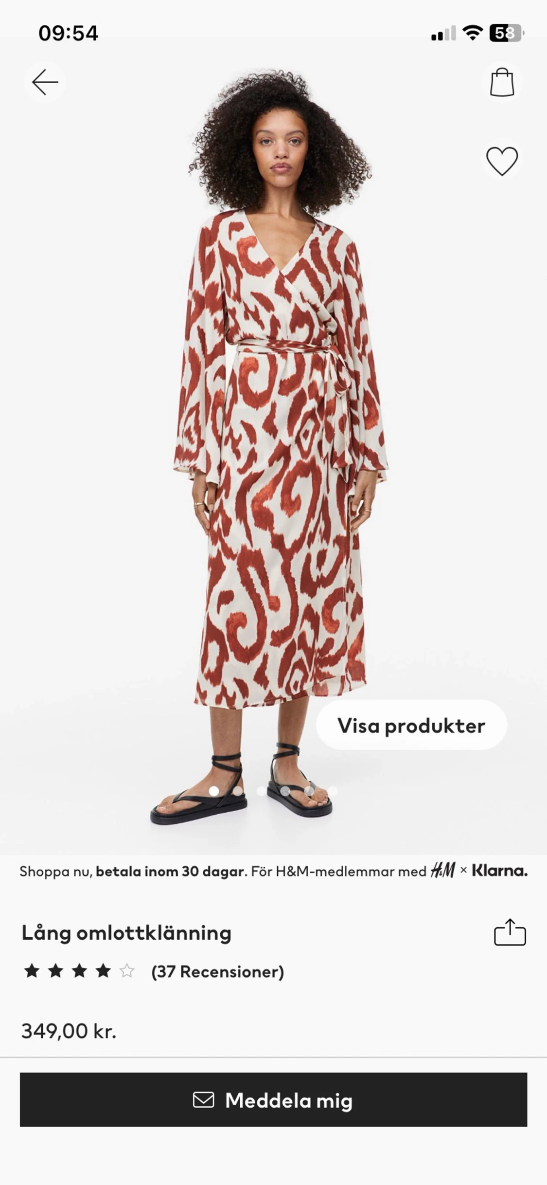 Omlottklänning H&M storlek xs