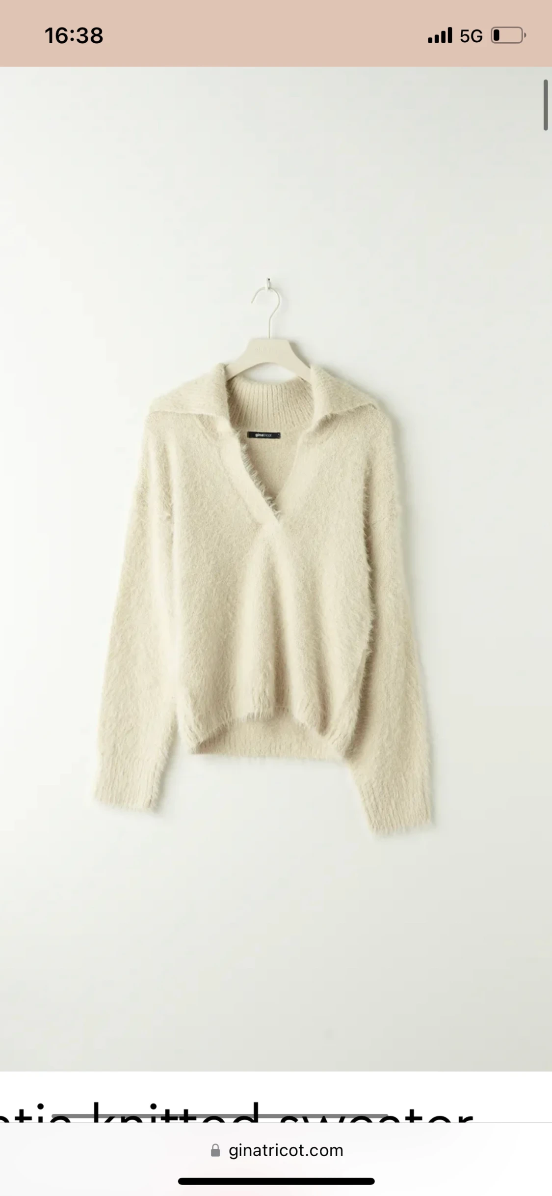 Beige stickad tröja