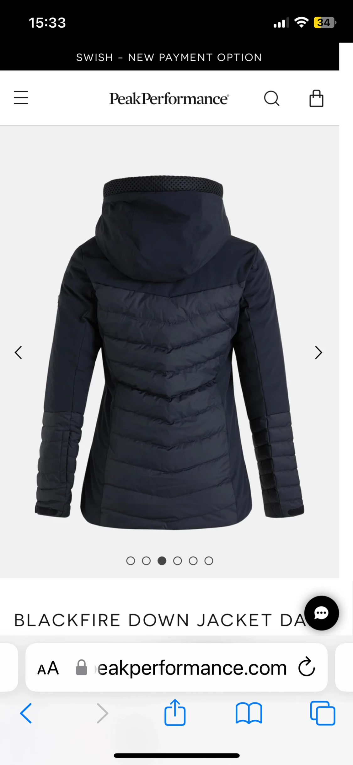 Peak skidjacka BLACKFIRE DOWN JACKET DAM - 90