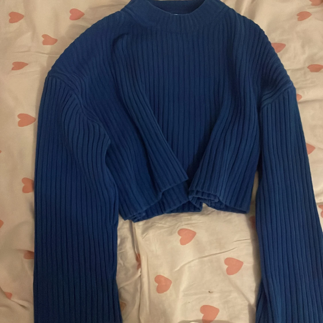 Blå Crop Tröja💕