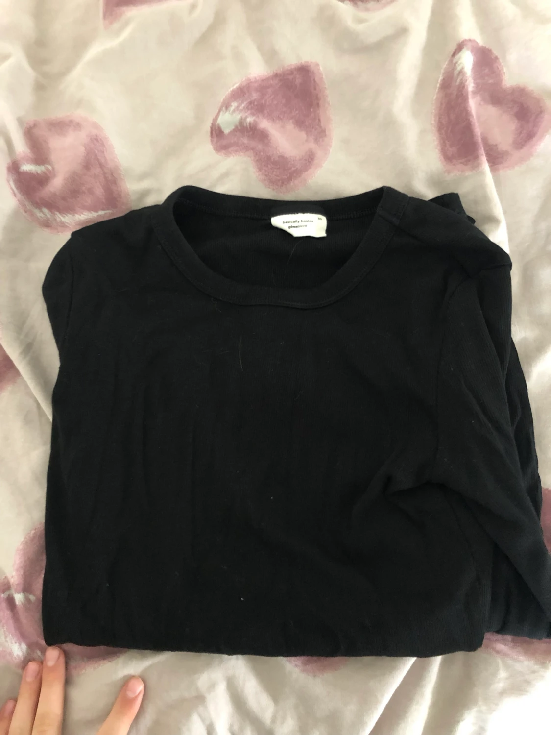 Svart tajt långärmad tröja  - 90