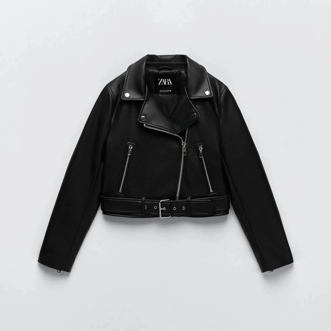 Kort skinnjacka zara