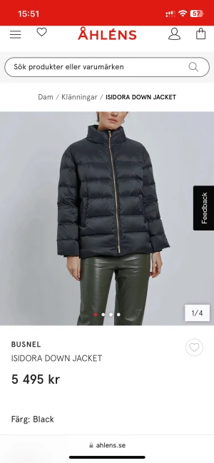 Busnel jacka - Isidora down jacket från Busnel i str 36. Svart. Nyskick. Köpt i början av året.  Nypris 5195kr. 