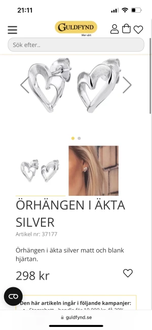 Örhängen i äkta silver - Helt oanvänd då jag föredra guldiga smycken. Nypris 298kr. Kan diskutera pris.