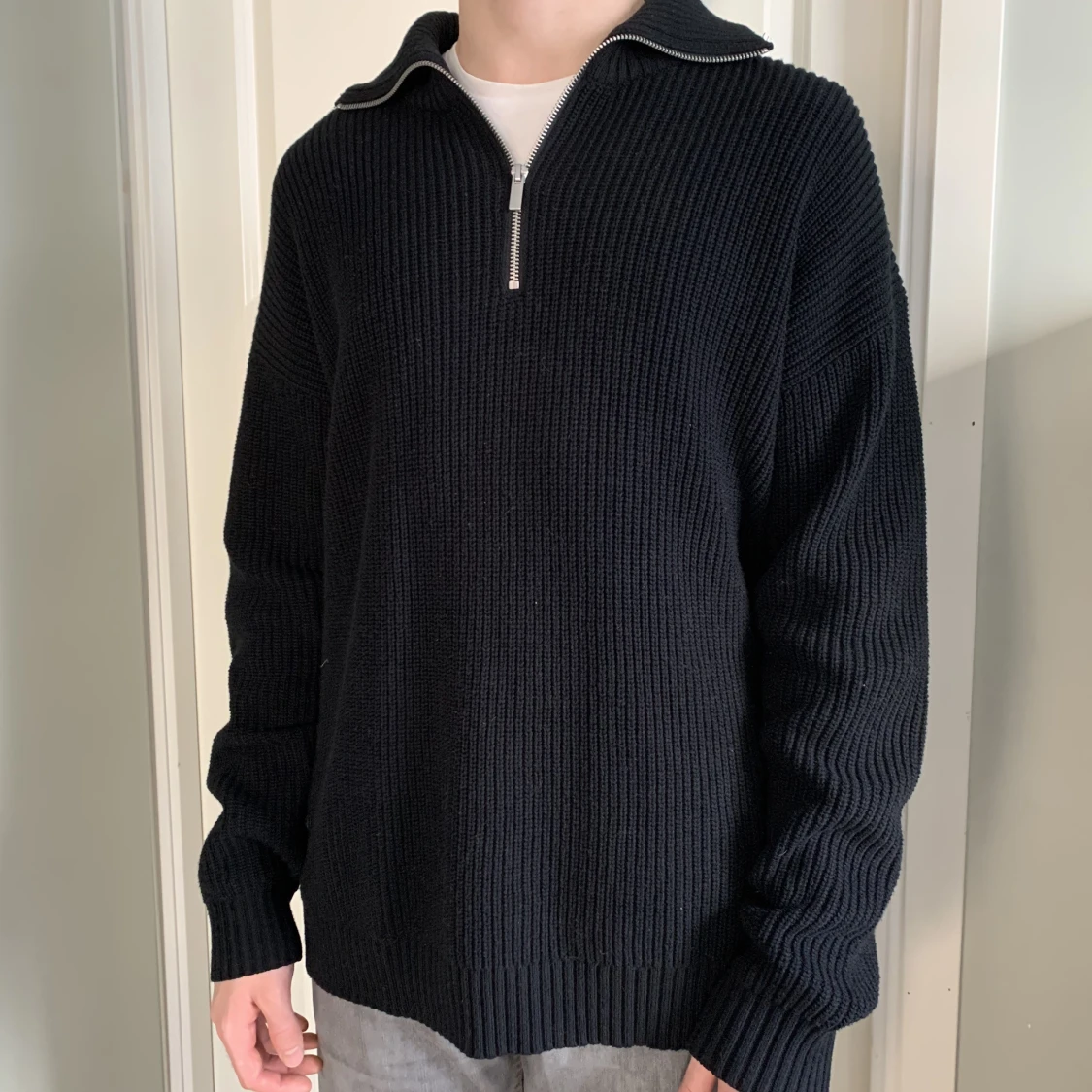 Stickad Half zip Tröja
