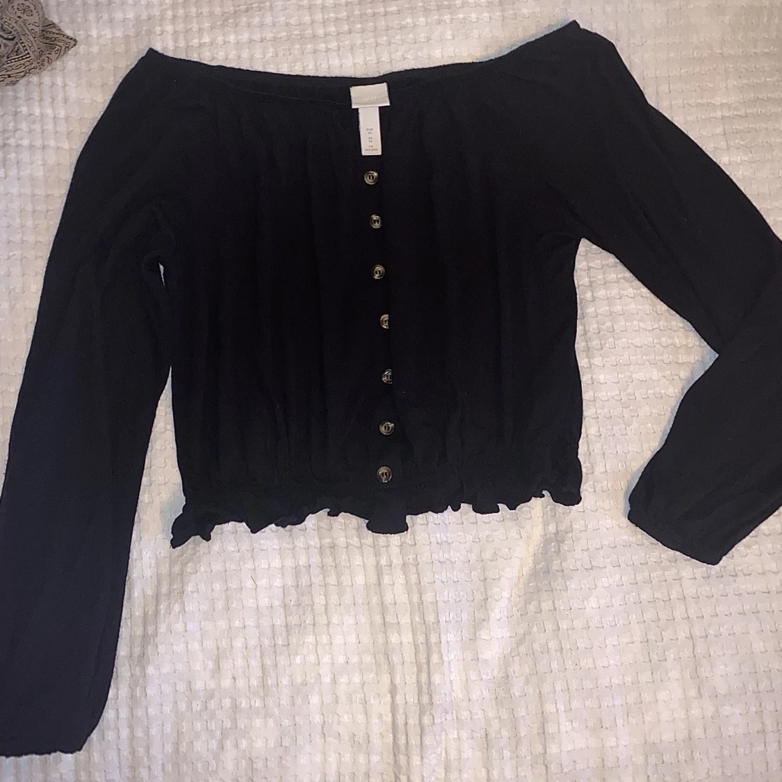 Svart offshoulder blus, strl XS - 91