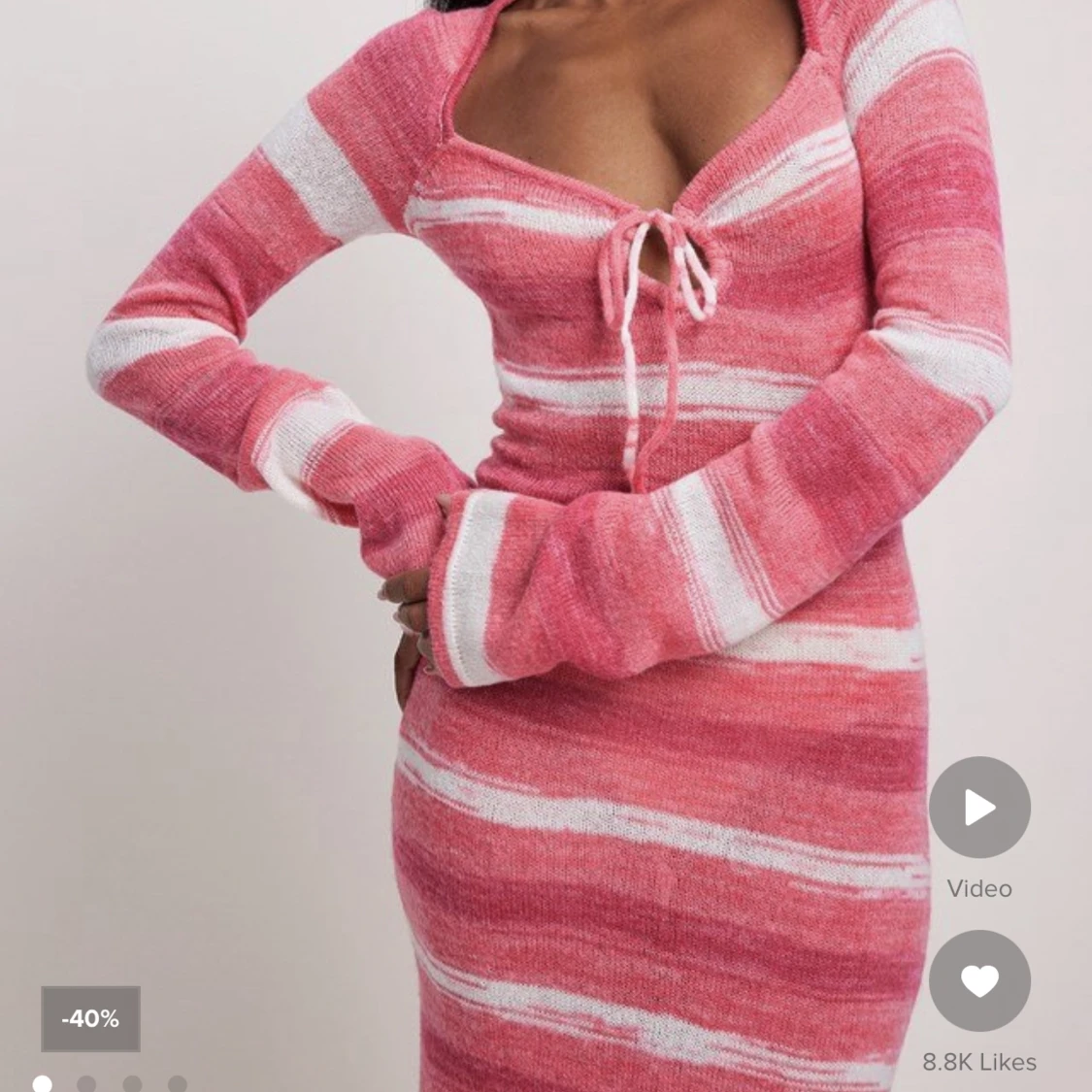 Lång klänning stickad  - 91