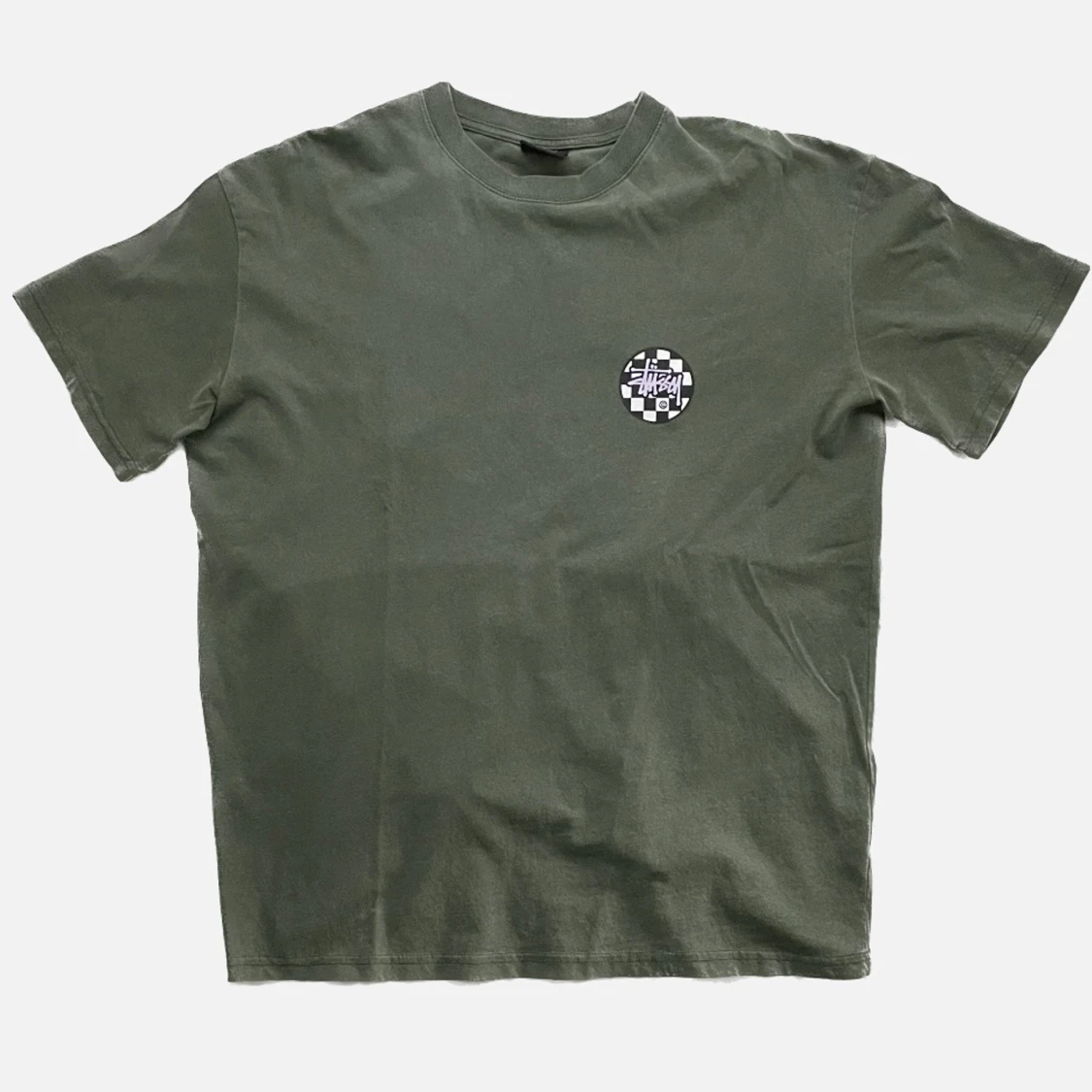 vintage stussy checkerboard tee green - 90