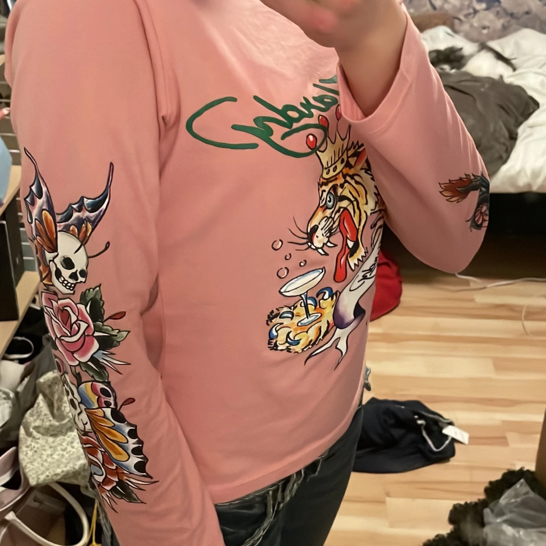Ed hardy rosa långärmad  - 91