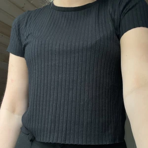 t-shirt  - en svart ribbad lite kortare t-shirt, skulle tro att tröjan är från primark 💕 köparen står för frakten 