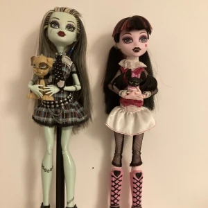 intressekoll!!! - BUDA!!! Funderar på att sälja mina monsterhigh dockor. Dom är helt felfria, frankie har husdjur, borste och sin ställning. Draculaura har sitt husdjur men tyvärr inte någon ställning. Skriv gärna vad ni kan tänka er för priser! 😇