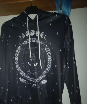 Hoodie med katt  - Sällan använd fint skick katt finns I hemmet men rollar av innan jag skickar. 