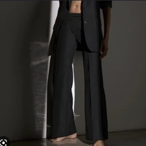 Lågmidjade kostymbyxor  - Säljer mina lågmidjade kostymbyxor från Zara dom tyvärr har blivit för små. Skicket är okej och är i storlek XS💕💕