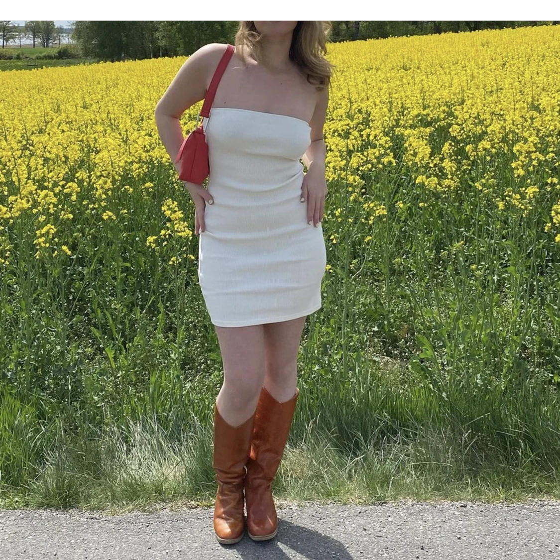 Bandue klänning vit