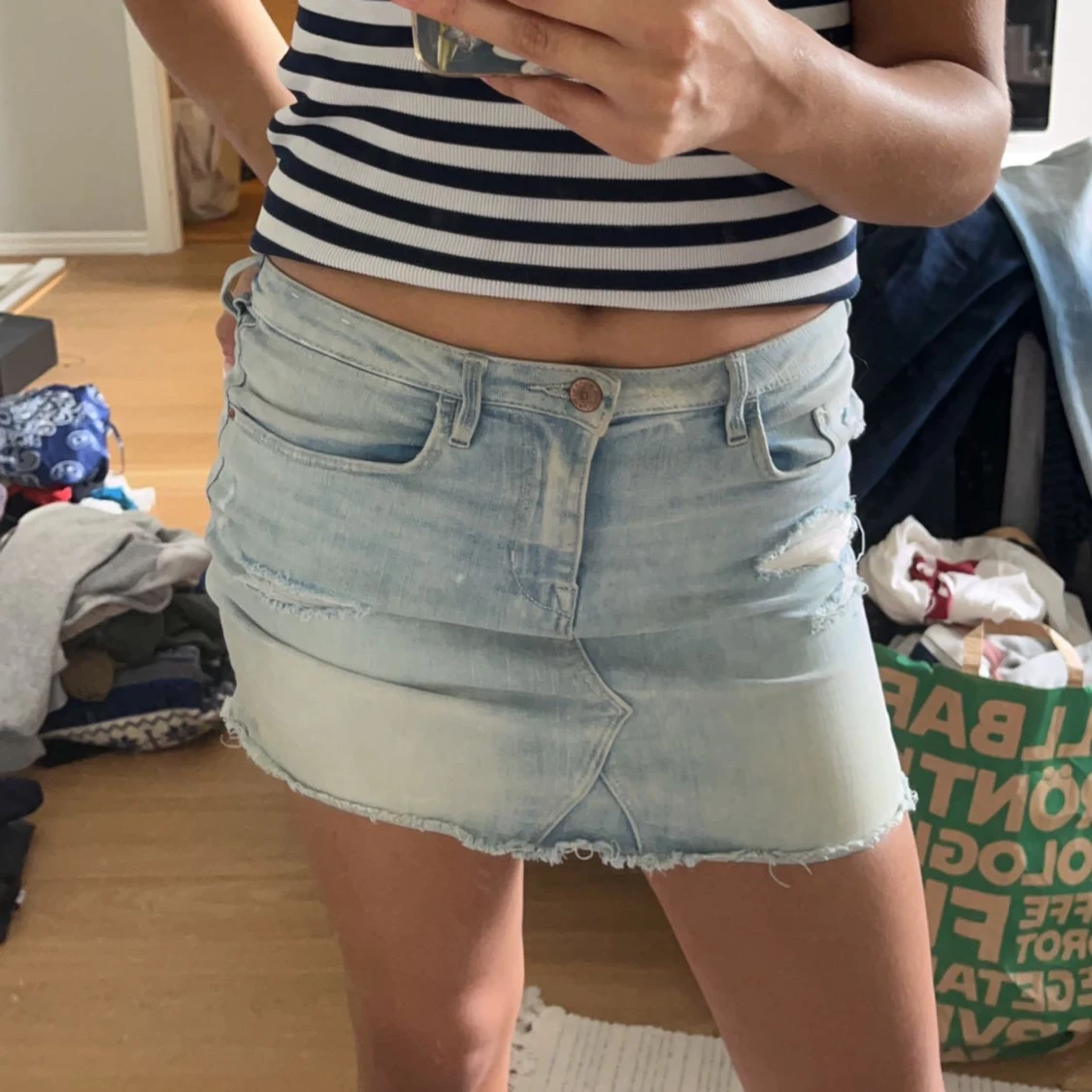 Lågmidjad jeanskjol  - 90