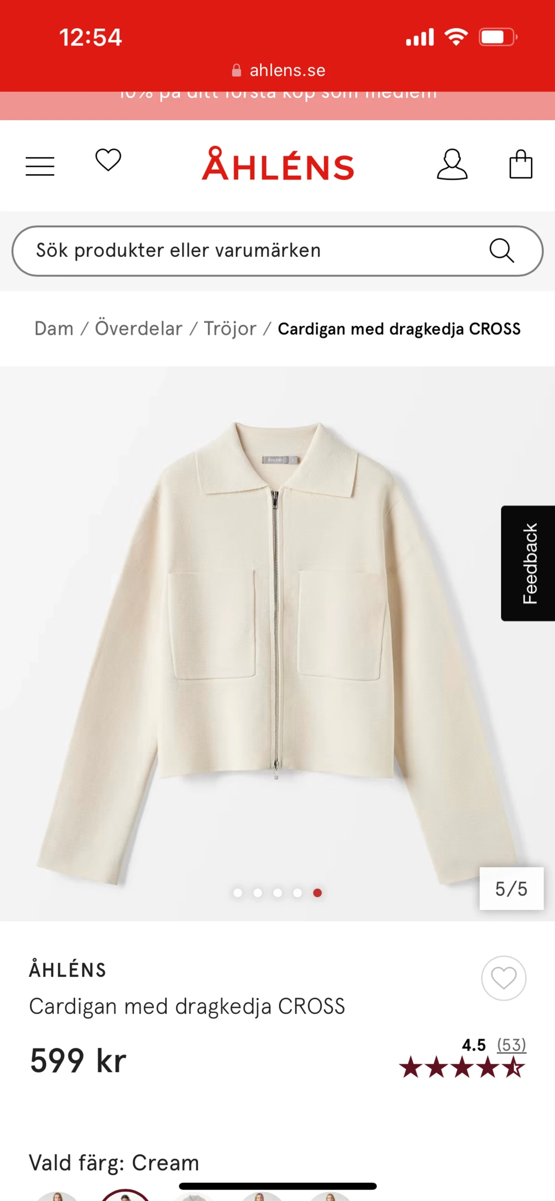 Åhléns kofta med dragkedja