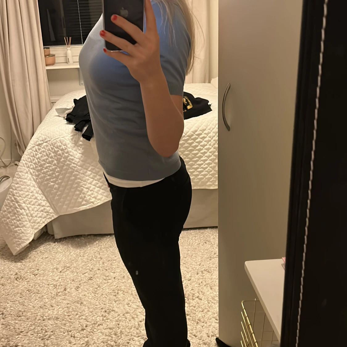 Kortärmad stickad tröja - 90