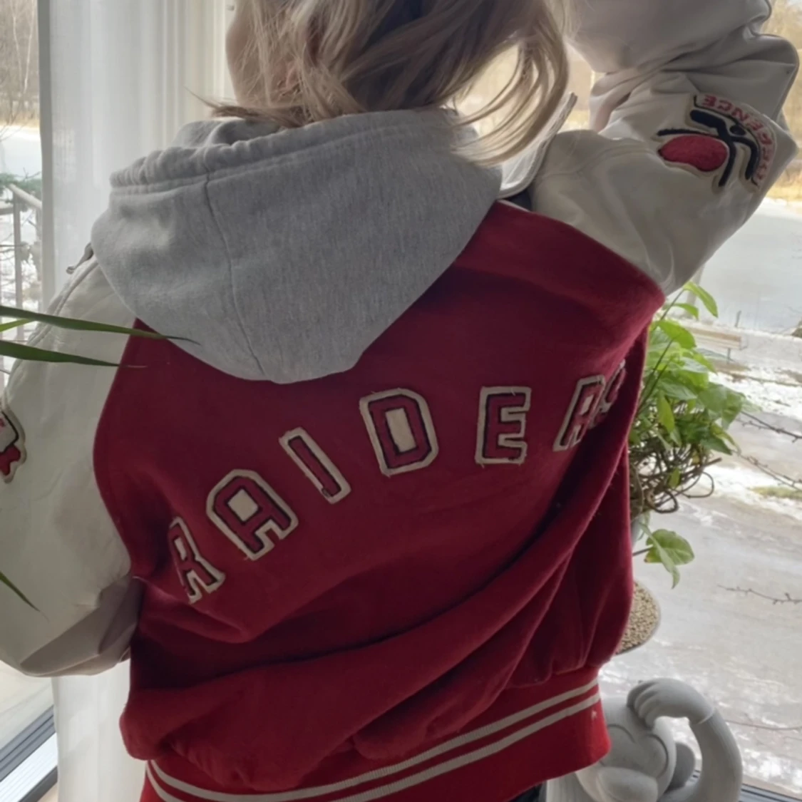 Collegejacka i skinn   - 91