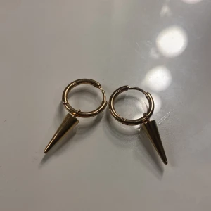 Guldiga Edblad örhängen  - Säljer för att jag använder silver och inte guld fint sick andvänd få tal gånger 