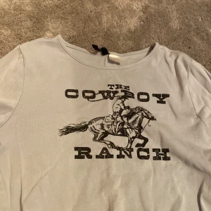 Säljer den här fina ljusblå tröjan. Den har fått en liten rost fläck från vår tvättmaskin, skriv för fler bilder🐻💕 - Fin blå tröja🩵✨