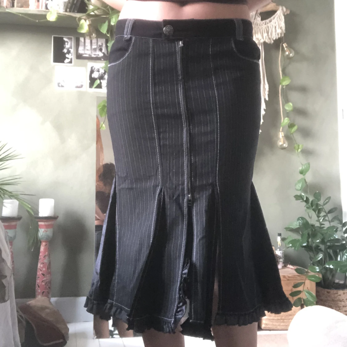 svart midi kjol - 91