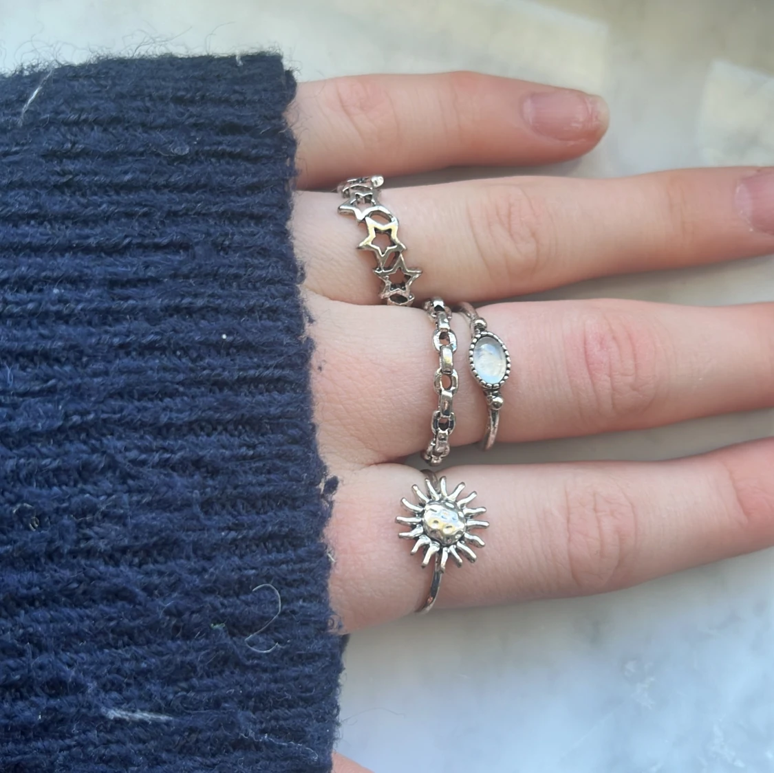 Set med silverringar  - 2