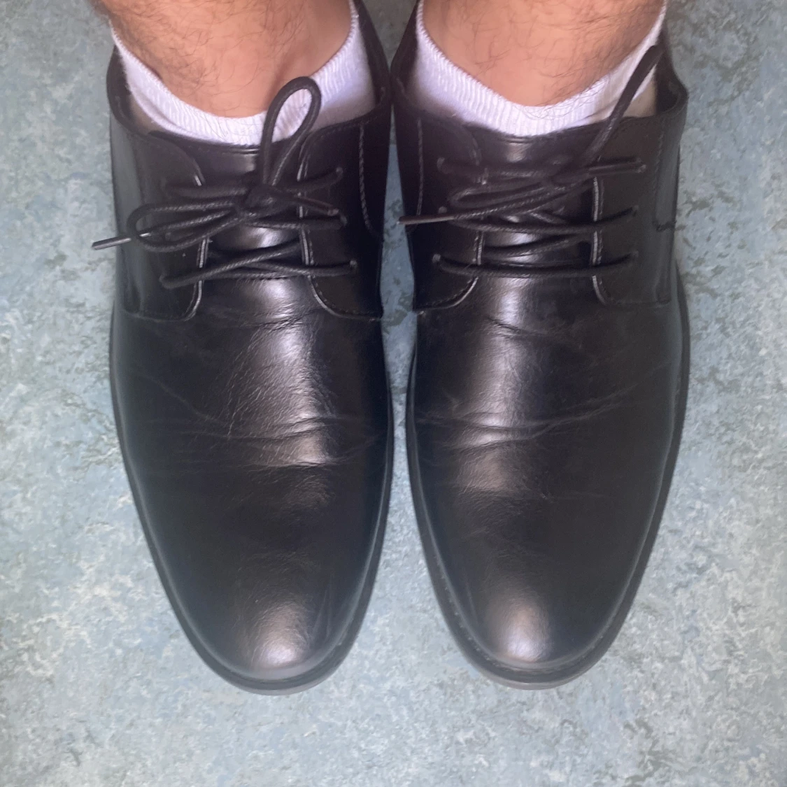 Svarta skinnloafers med snörning - 3