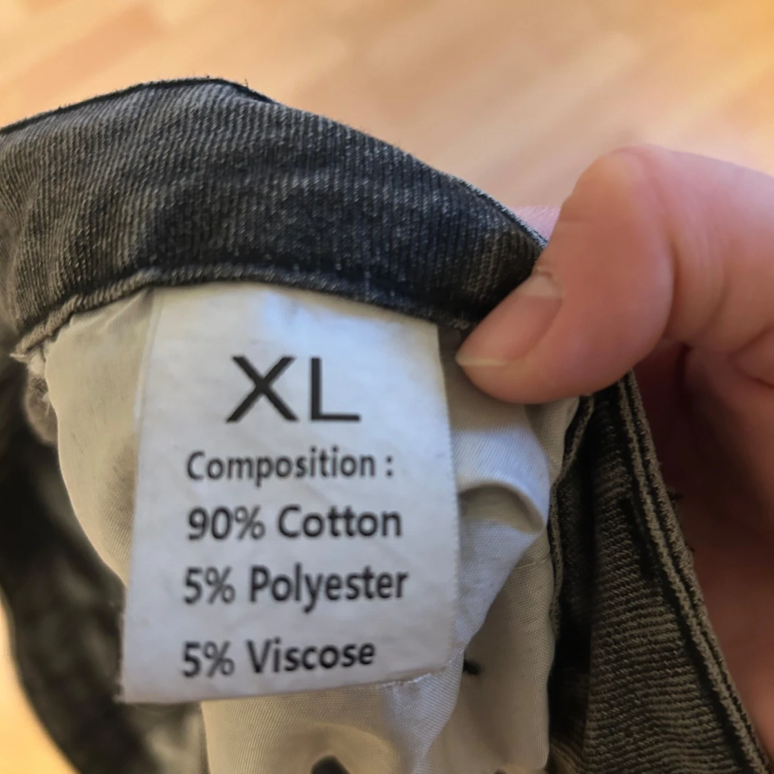 Mörkgrå raka jeans med dragkedja - 4