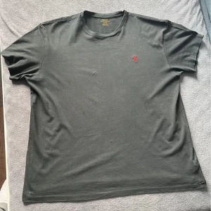 Mörkgrå t-shirt från Polo Ralph Lauren - Snygg mörkgrå t-shirt från Polo Ralph Lauren med klassisk röd logobrodering på bröstet. Modellen har rund hals och korta ärmar, tillverkad i mjuk bomull för skön passform. Perfekt för dig som gillar stilrena och enkla plagg med en touch av lyx.