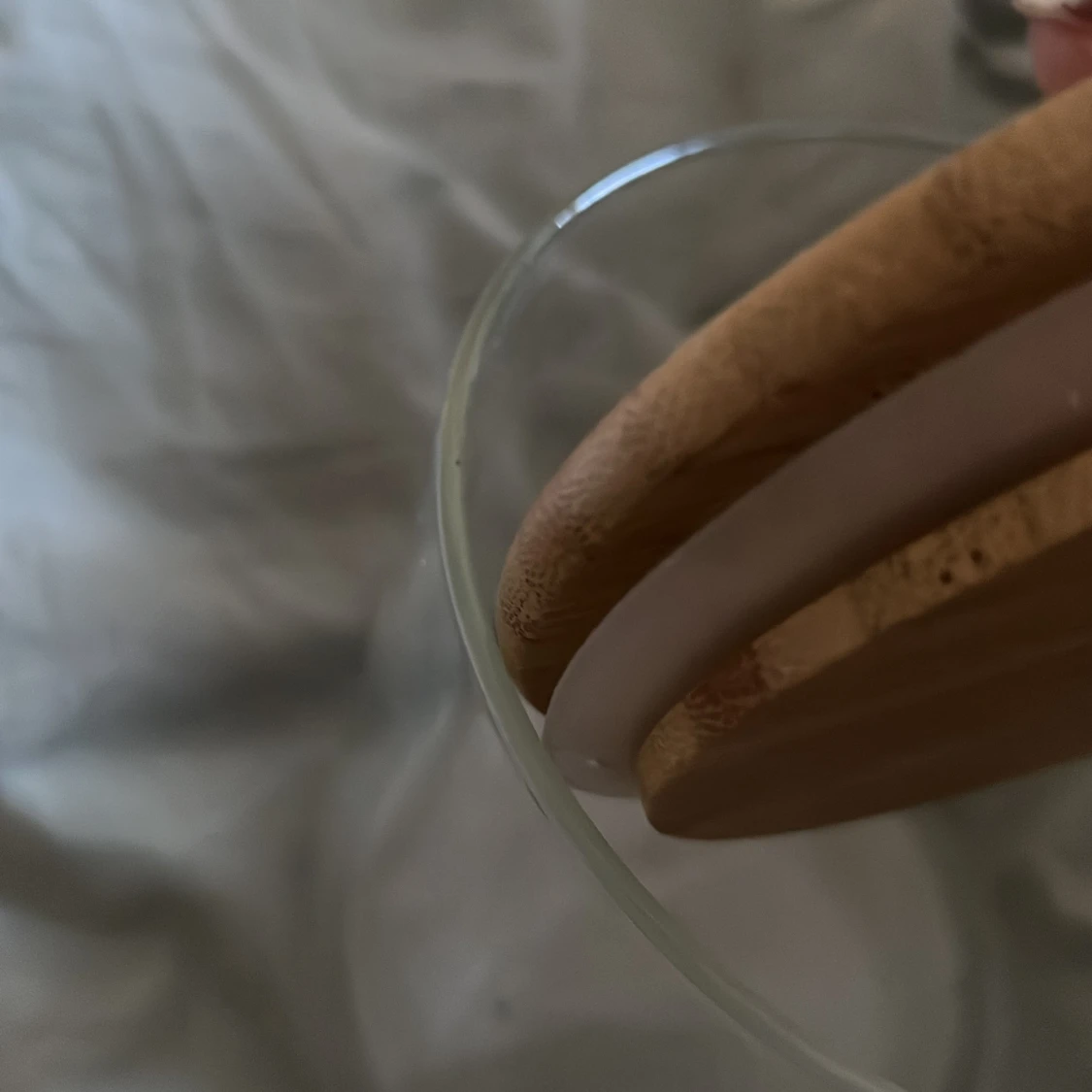 glasburk med trä lock - 1