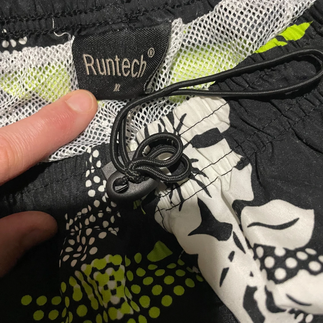 Svarta blommiga badshorts Runtech XL - 1