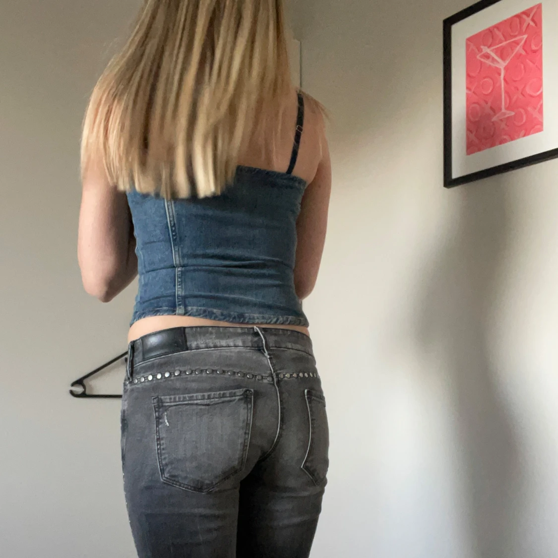 Jeans tubtopp med dragkedja - 1