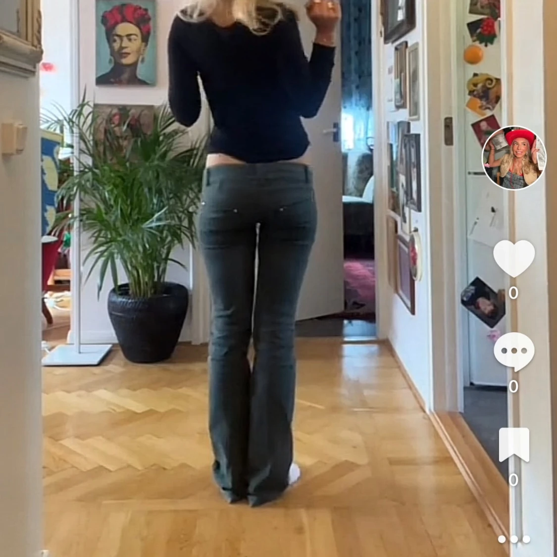 Gröna bootcut jeans  - 1