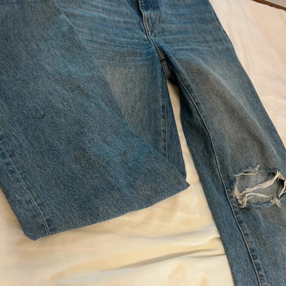 Blå ripped jeans - 3