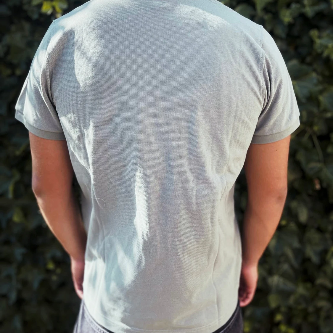 Grå Lacoste pikétröja i bomull - 1