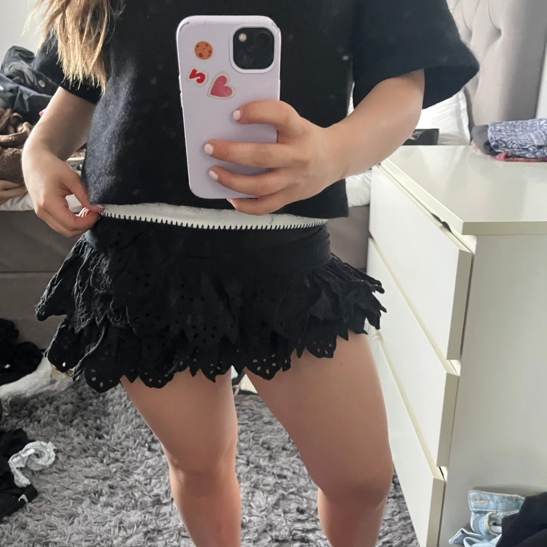 Svart volangkjol från Zara